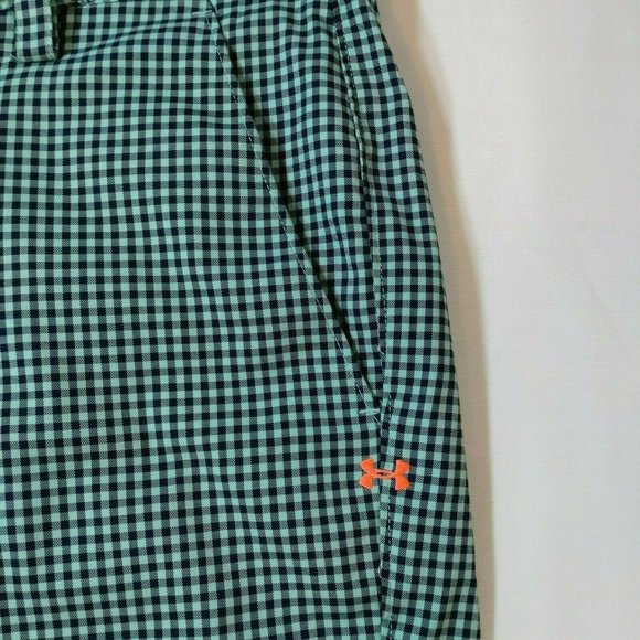 Under Armor Size 40 Green Chequered Shorts - Picture 4 of 9